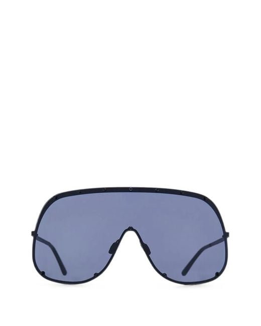 Rick Owens Blue Shield Stud-Embellished Sunglasses