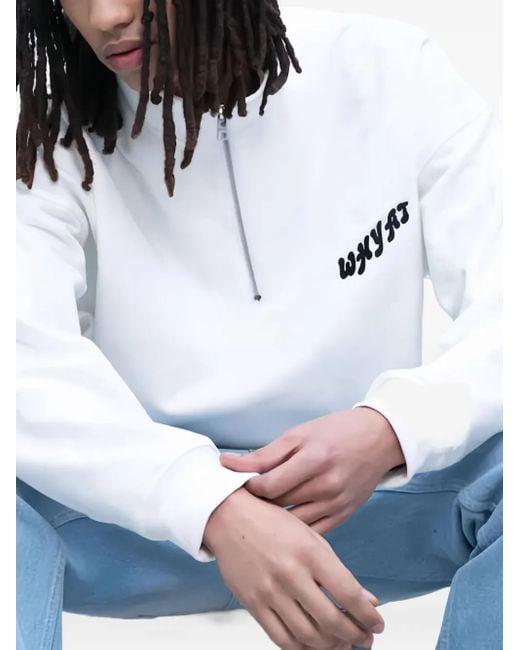 WHYAT Gray Monte-Carlo Half-Zip Sweatshirt for men
