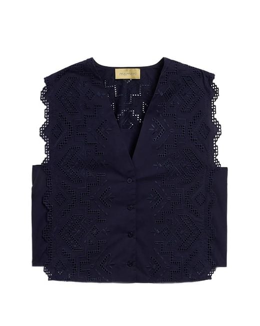 Momoní Blue Cielo Broderie Anglaise Gilet