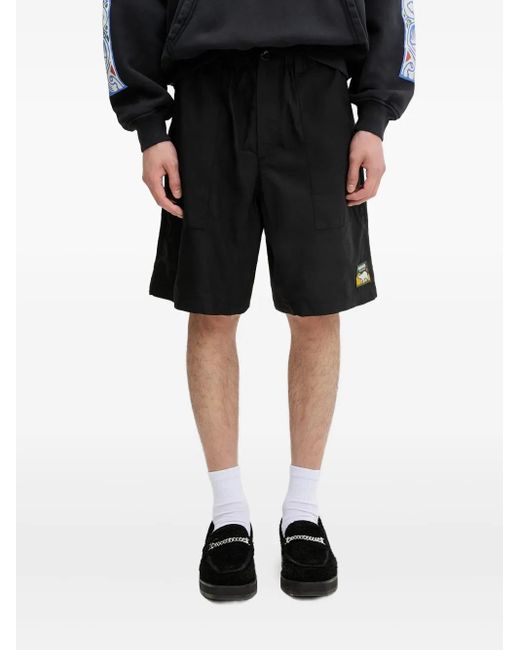 Shorts Con Tasca Applicata di Human Made in Black da Uomo