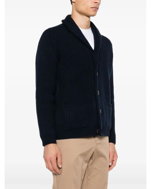 Fedeli Blue Terminillo Cardigan for men