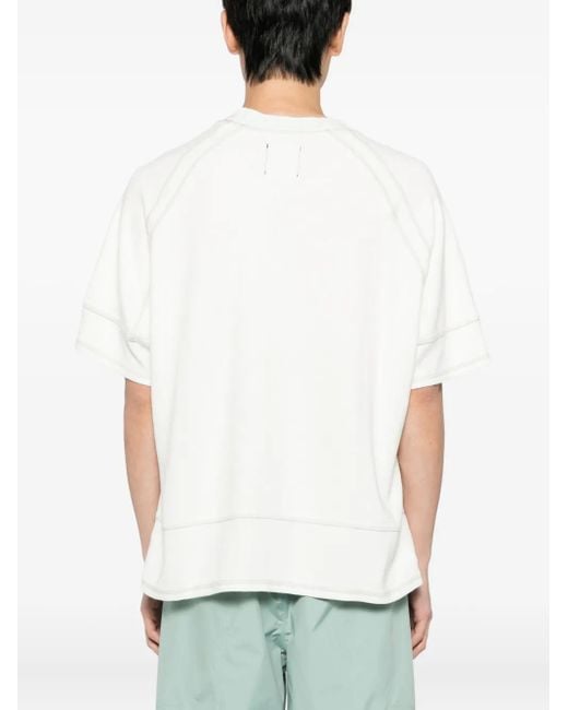 Asics White Slogan-Embroidered T-Shirt