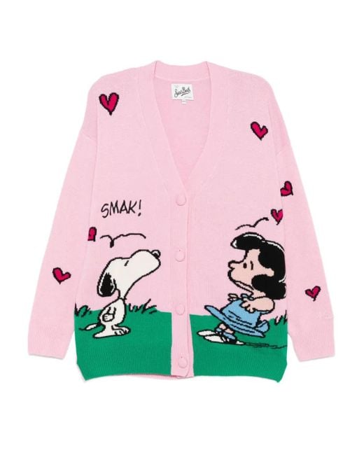 Mc2 Saint Barth Pink Cardigan mit Jacquardmuster