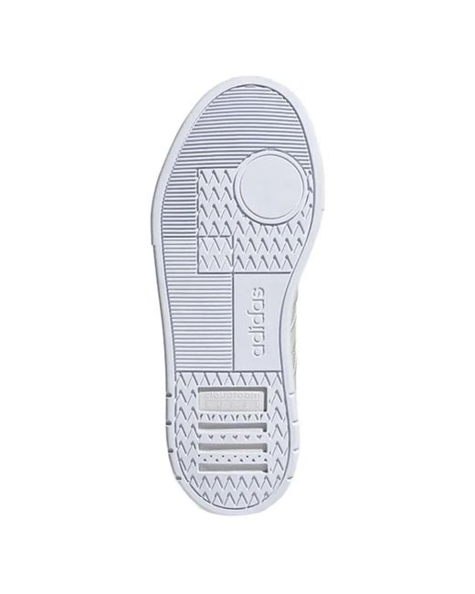 Adidas White Logo-Embossed Panelled Sneakers