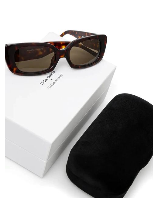 Magda Butrym Brown Rectangle-Frame Sunglasses