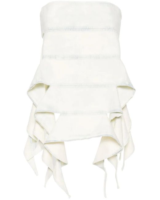 Y. Project White Bandeau-style Denim Top