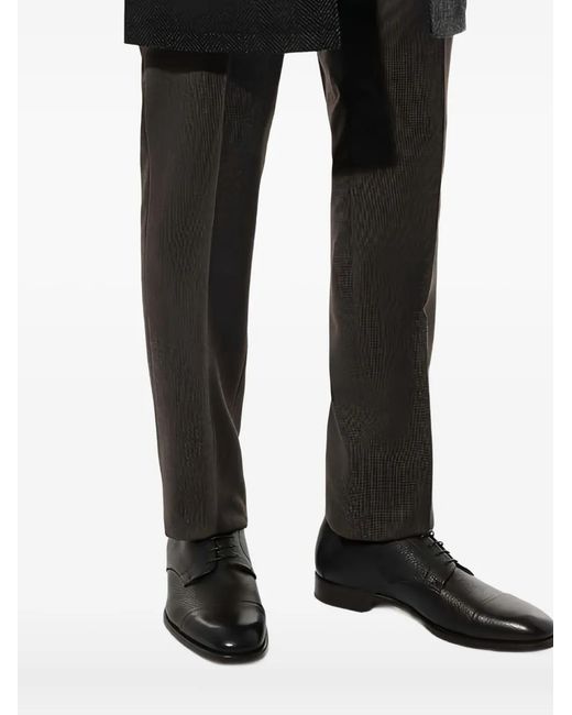 Canali Black Lace-Up Leather Shoes for men