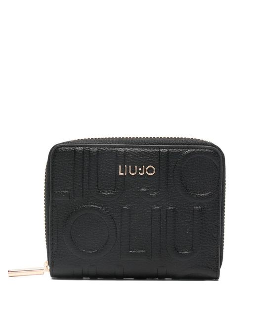 Liu Jo Black Embossed Zip Wallet