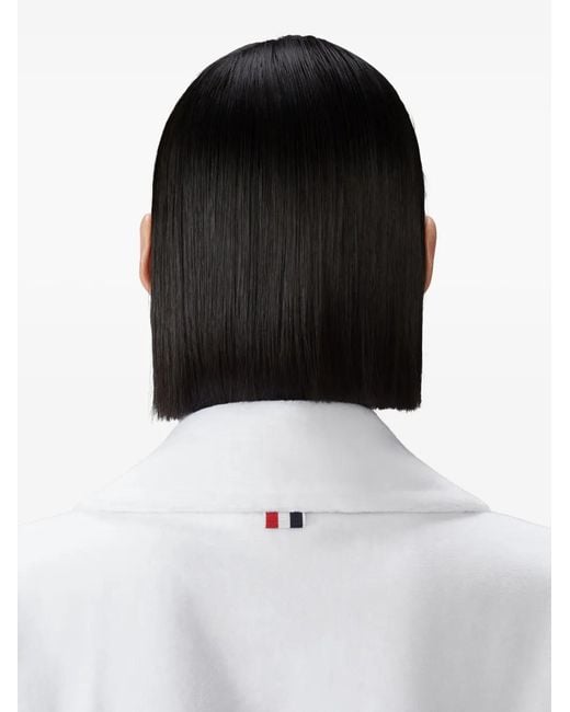 Thom Browne White Stripe-Detail Cotton Robe