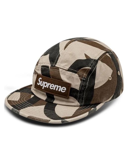 Supreme Brown Military-Print Camp Cap