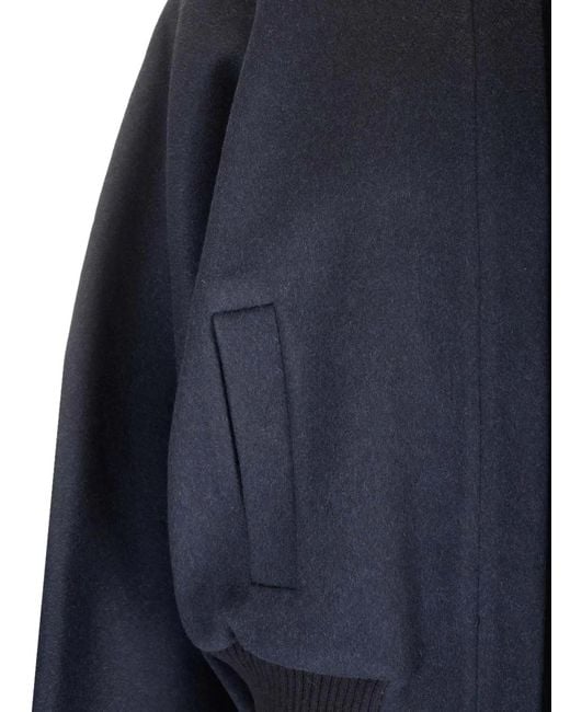 Max Mara Blue Cashmere Bomber Jacket