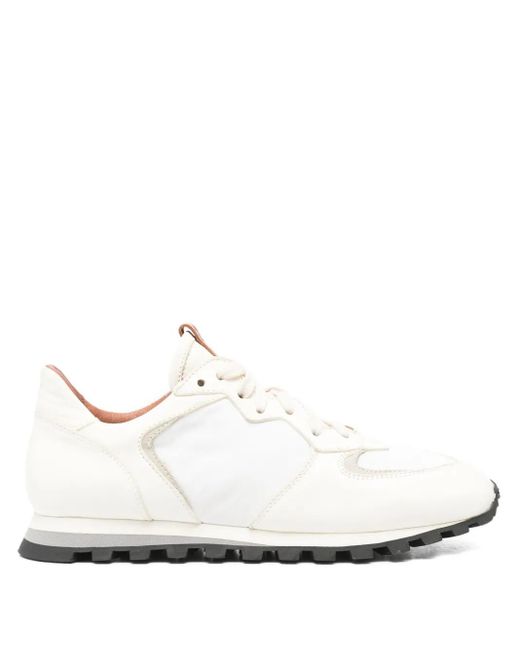 Elia Maurizi White Claudia Leather Panelled Sneakers