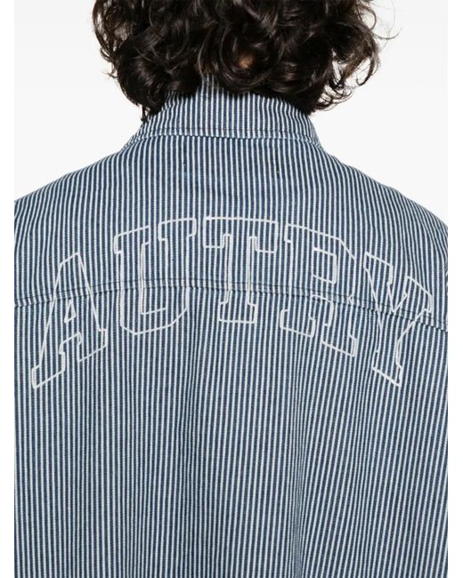Autry Blue Striped Cotton Shirt for men