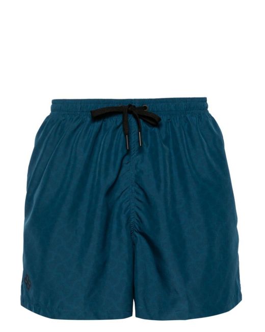 Tagliatore Blue Abstract-print Swim Shorts for men