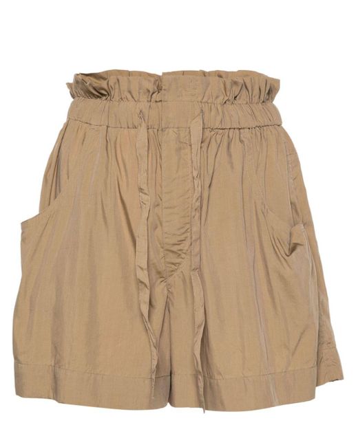 Isabel Marant Natural Hidea Paperbag-waist Shorts