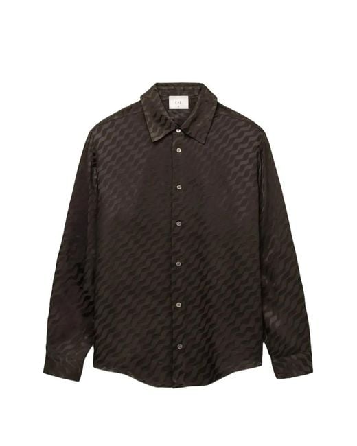 CHE Black Tidello Jacquard-Pattern Shirt for men