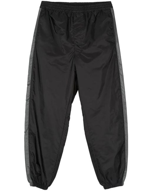 Prada Gray Enamel Triangle-Logo Track Pants for men