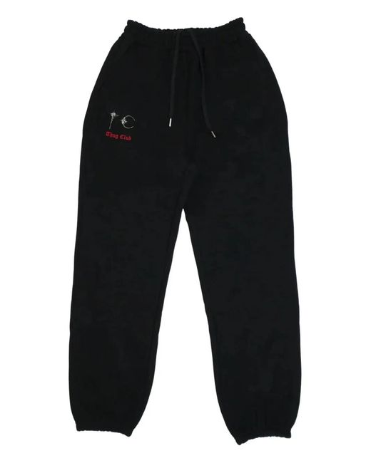 THUG CLUB Black Tc Heavy Jogge Track Pants for men