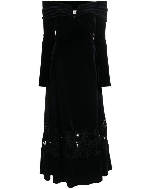 Vestido con detalle de encaje Nissa de color Black