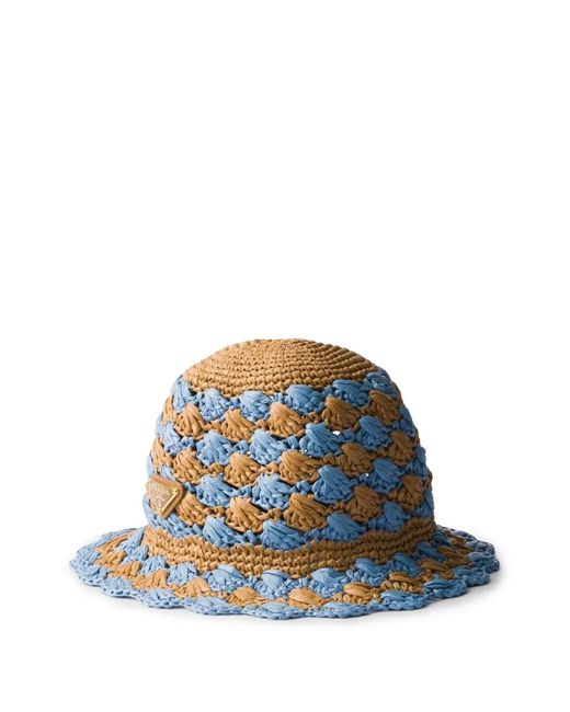 Prada Blue Crochet Bucket Hat