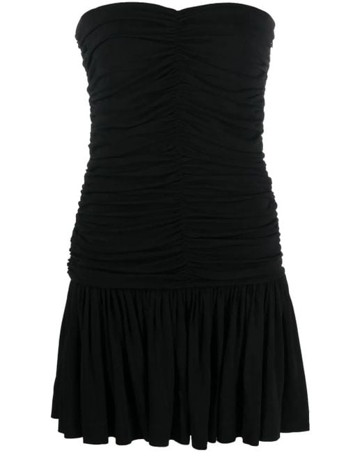 DSquared² Black Strapless Ruched Dress