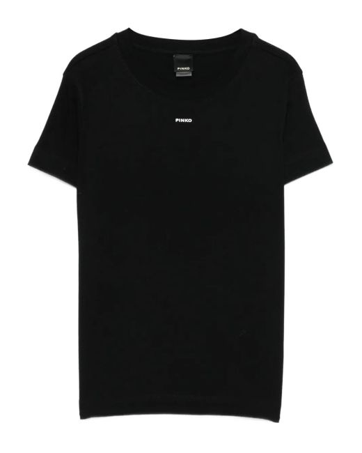 Pinko Top Met Ronde Hals En Korte Mouwen in het Black
