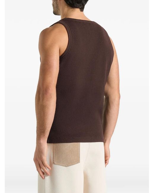 Manière De Voir Brown Justin Ribbed Vest for men