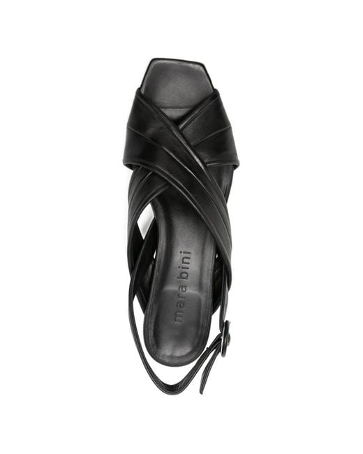 Mara Bini Black Crisscross-Strap Sandals