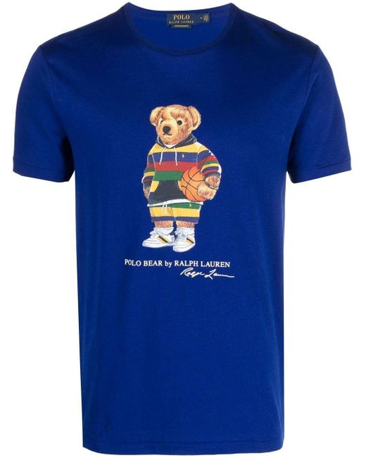 Polo Ralph Lauren Polo Bear Basketball Tshirt in Blue for Men Lyst