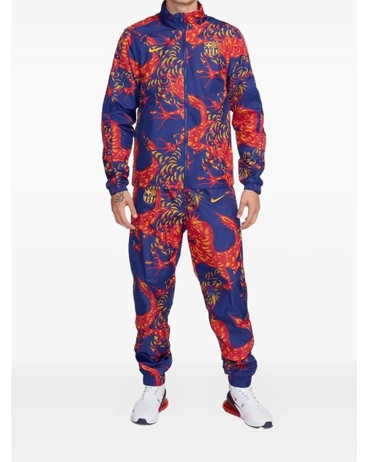 Nike Blue X F.C. Barcelona Woven Tracksuit for men