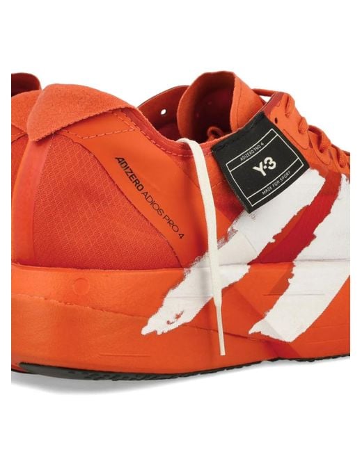 Y-3 Red Three Stripes-Detail Sneakers for men