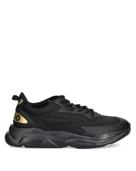 HUGO Black Leon Logo-Detail Chunky Sneakers for men