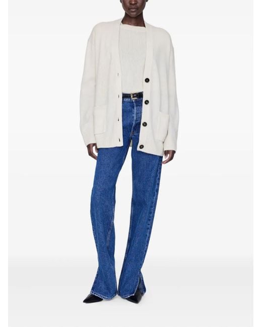 Anine Bing White Jackson Cardigan