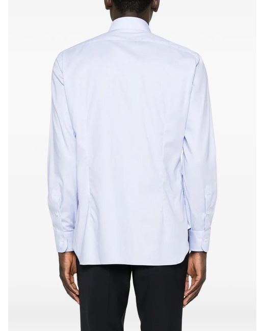 Barba Napoli White Spread-Collar Long-Sleeve Shirt for men