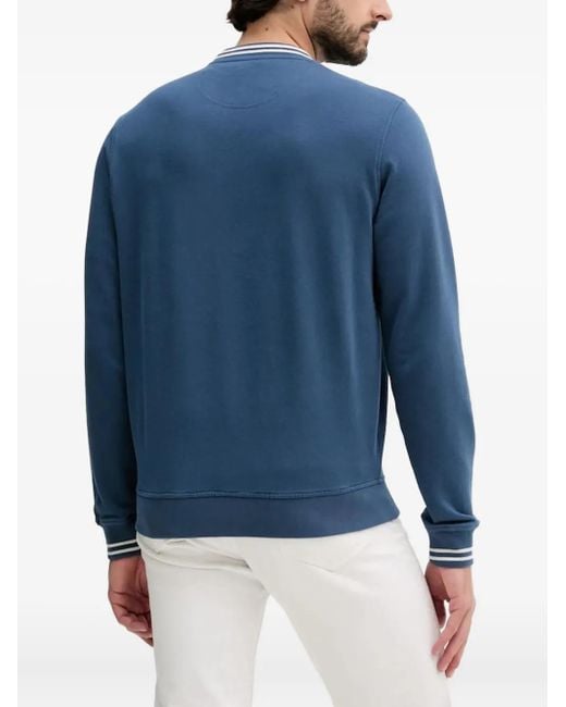 Barbour Blue Stripe-Collar Sweatshirt for men