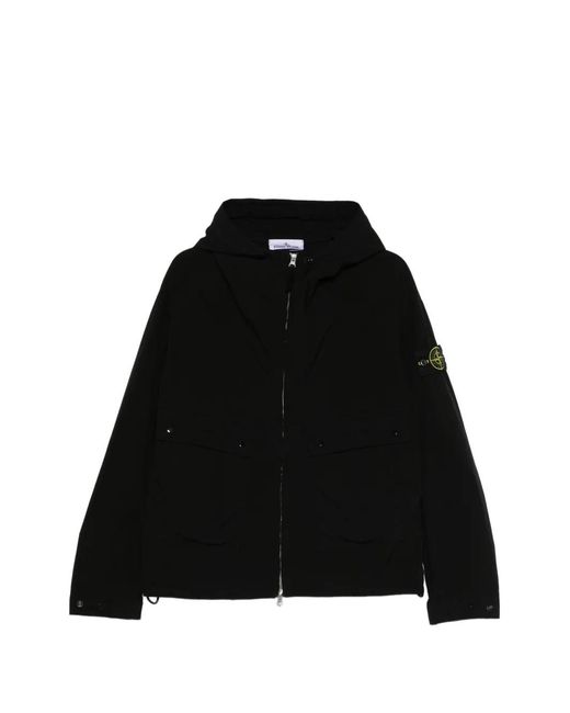 Stone Island Black Short Parka for men