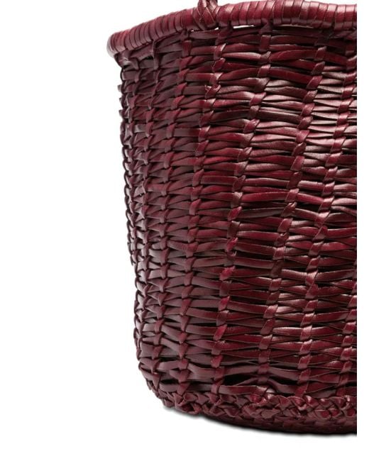 Borsa A Secchiello Con Manico Intrecciato di Dragon Diffusion in Red