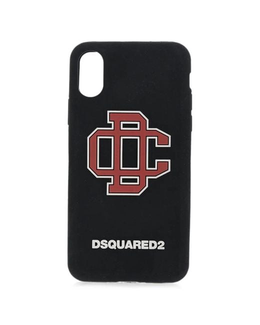 DSquared² Black Logo-Print Iphone X Cover for men