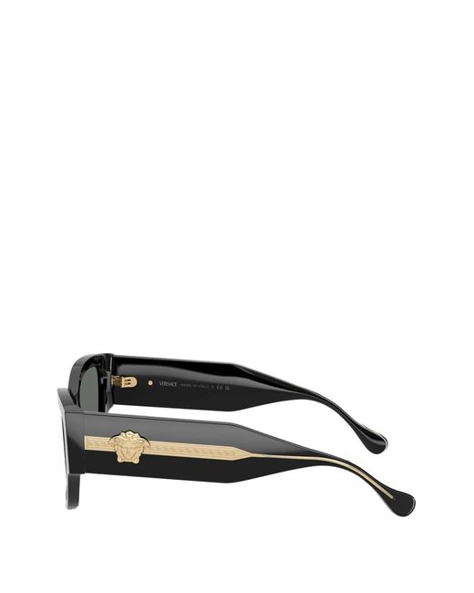 Versace Gray Geometric-Frame Sunglasses