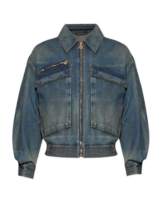 Versace Blue Denim Jacket With 'Vintage' Effect for men