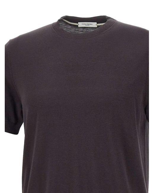メンズ Paolo Pecora シルクブレンド Tシャツ Blue
