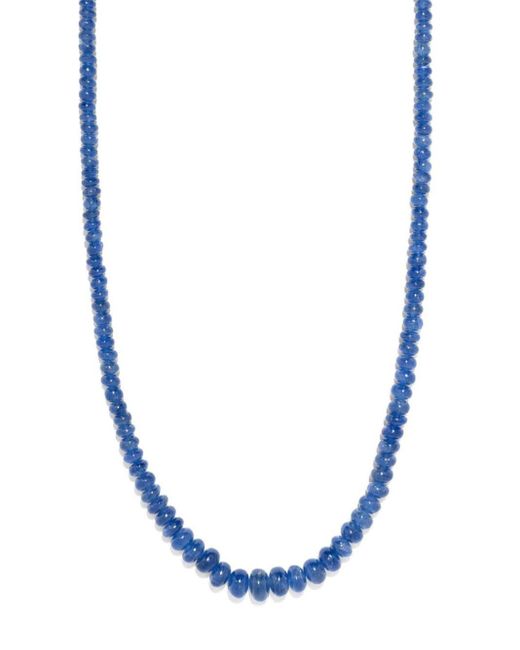 Azlee 18kt Geelgouden Rich Halsketting Met Saffier in het Blue