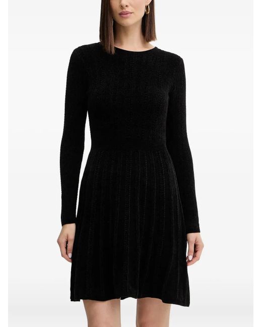 Guess Black Robe Courte Évasée À Manches Longues