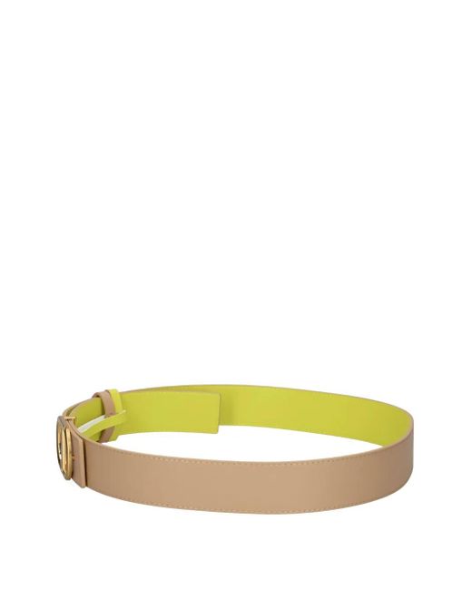 Twinset Yellow Reversible Leather Belt