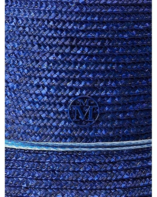 Maison Michel Blue Mini New Kendall Straw Cloche Hat