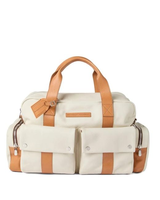 Brunello Cucinelli Reisetasche mit mehreren Fächern in Natural für Herren