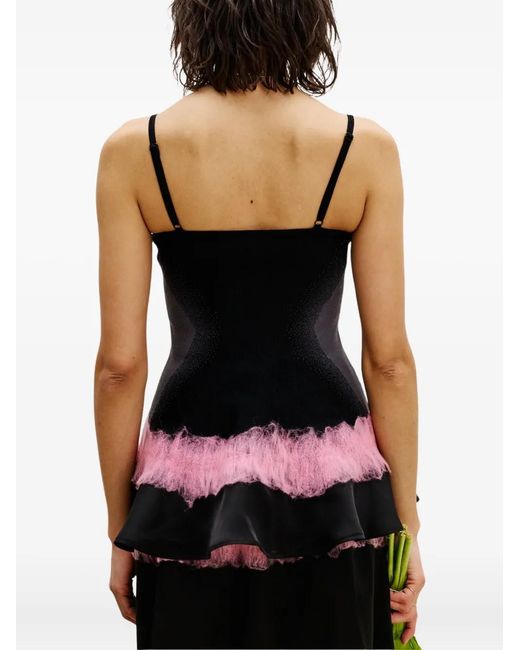 Ph5 Black Tulip-Print Peplum Top