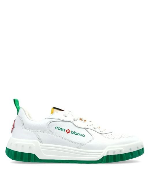 Casablanca White Logo-Print Sneakers