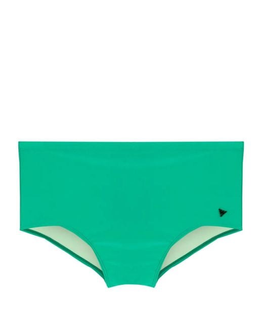 Amir Slama Green Logo-Appliqué Swimming Trunks for men