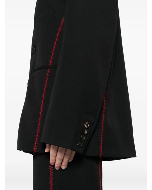 DIOTIMA Black Stitched-Detail Double-Breasted Blazer